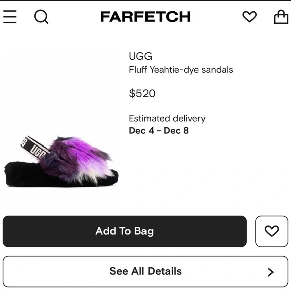 UGG Women Fluff Yeah Multicolor Tie Dye Fur Slides - Picture 8 of 8